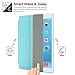 BESDATA Ultra Thin Magnetic Smart Cover Translucent Back Case for 2013 iPad Air + Screen Protector + Cleaning Cloth + Stylus(Blue)