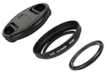 JJC LH-X20GB Metal Lens Hood Shade & Lens Adapter High Quality MC UV filter Lens Cap Kit For Fujifilm X10 X20 Replaces LHF-X20B Black