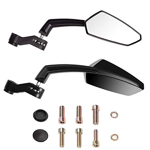 Evermotor Universal Motorcycle Mirrors with M8 M10 Clockwise and Counter Clockwise Threaded Bolts for ATV Scooter Cruiser Roller Kawasaki Yamaha Suzuki Honda