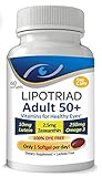Lipotriad Adult 50+ Eye Vitamin & Mineral Supplement w/10mg Lutein, Zeaxanthin, Omega 3, Vitamin C, E, Zinc Copper -Helps keep eyes healthy* -Dye Free - 1 Per Day, 2mo Supply, 60 Softgels