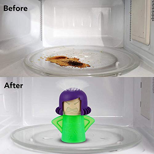 Microwave Fridge Cleaner Kitchen High Temperature Cleaning Equipment Easily Crud in 7 Minutes Steam Cleans and Disinfects with Vinegar or Baking Soda (#1-Green)