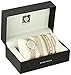 Anne Klein Women's AK/2684LPST Diamond-Accented Gold-Tone and Pink Leather Strap Watch and Bangle Set