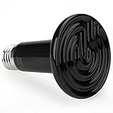 Pecute Reptile Heat Lamp 150W Infrared Ceramic Heater Natural Heat Emitter Appliances Lamp Bulb Pet Coop Grow Light 110V Black