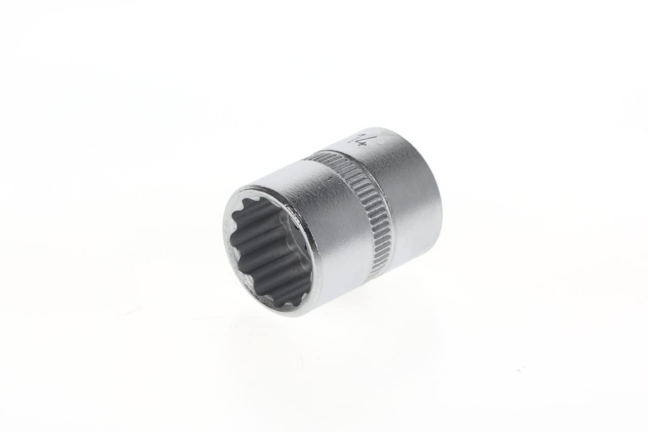 GEDORE Socket, 1/4" 6.3 mm drive, Bi-hex, 14 mm AF, Tool, D 20 14, Chrome-plated steel — image 1