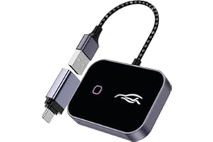 YUAKUOD 2 in 1 Wireless Carplay Adapter, Converts Wired to Wireless Carplay Dongle for Wireless Control Plug & Play Carplay Fit for Cars 2015+ & for Apple iPhone iOS 10+ Black