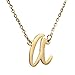 Huan Xun Gold Plated Stainless Steel Initial Pendant Necklace Best Friend Jewelry