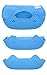 Waterproof Silicone Baby Bibs with Comfortable Fabric Neck, Easi-roll Feeding Bib with Food Catcher Pocket, 2 Pack, Blue/Green, Homwe