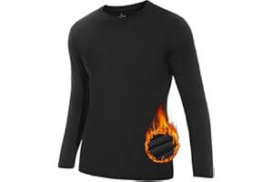 SIMIYA Mens Thermals Long Sleeve Undershirt Warm Fleece Lined Base Layer Thermal Tops Long John Shirts for Men