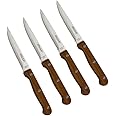 IMUSA 4pc Stainless Steel Steak Knife Set with Wood Handle