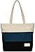 ArcEnCiel Canvas Shoulder Handbag for Women Tote Bag Purse with Zipper Hobo Bags (Blue&Black)