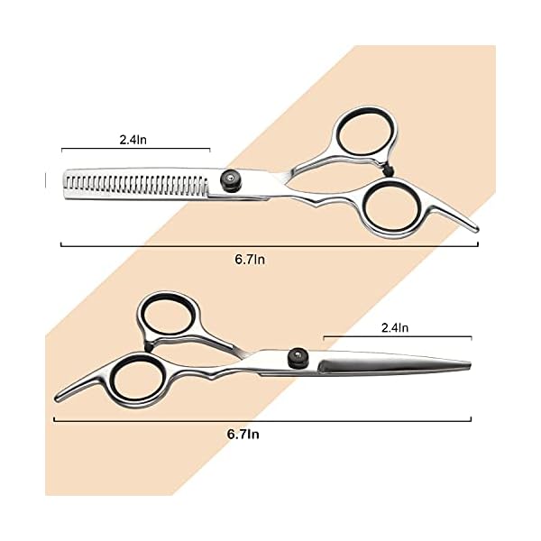 Hair-Cutting-Scissors-Thinning-Shears-Set-Fcysy-Professional-10-Pcs-Sharp-Barber-Hair-Cutting-Kit-Haircut-Scissors-Hairdressing-Shears-with-Hair-Sheers-Accessories-in-Leather-Case-for-Women-Men-Pet Hair Cutting Scissors Thinning Shears Set, Fcysy Professional 10 Pcs Sharp Barber Hair Cutting Kit Haircut Scissors…