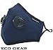 ECO-GEAR Anti Pollution Face Mask Particulate Respirator| Mask for Dust, Exhaust Gas, Smoke, Smog, Pollen and Fumes | Unisex Military Grade Washable Mouth Mask