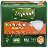 Depend Protection with Tabs, Maximum Briefs S/M, 20 Count 19-34 in Waist