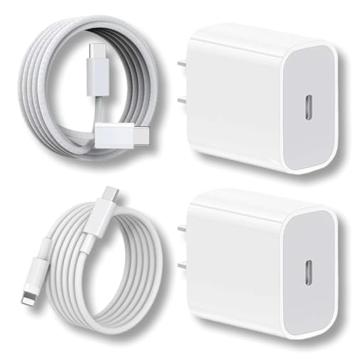 Cargador Tipo c Carga Rapida 20W [2 Packs],Cargador USB c con 2 Cable 1.5M(①Hilos Tejidos Compatible con iPhone 14/13/12/11/iPhone X ②Cable Flexible Compatible para iPhone 17/16/15 y Samsung Galaxy)