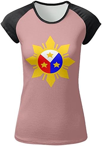JINYOUR Flag Of Philipines Women's Front Printing Round Neck Short Sleeve T-Shirt