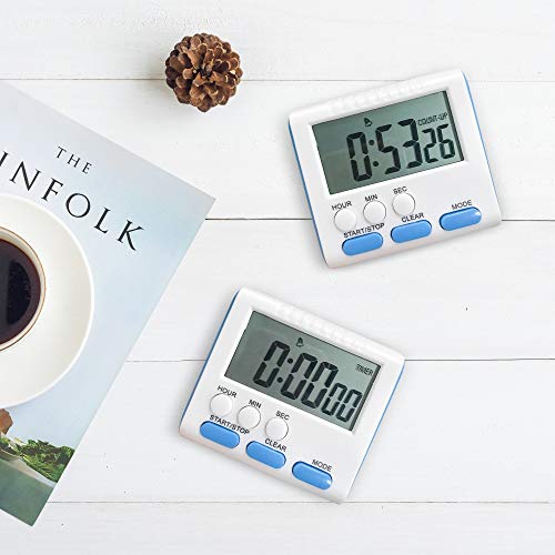 Vech Kitchen Timer, Magnetic Digital Alarm Clock Multifunctional Electric Timers for Cooking, Large Screen & Big Digits & Loud Alarm 24H Clock for Kitchen Kids Baking Sports Games Office Study