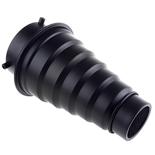 Neewer Metal Body Photo Conical Studio Snoot with Honeycomb Grid for Strobe Flash Speedlight Photography Light Modifier Ideal for Compact AC Moonlights Like Bowens - Thumbnail 3