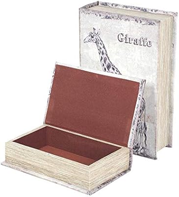 Vidal Regalos Caja Forma Libro Set 2 Unidades Jirafa 27 cm: Amazon.es: Hogar