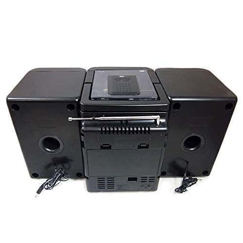 AXESS MS3912 Mini Entertainment System with AM/FM, USB, CD, MP3 Player & Cassette Recorder With Headphone and Aux Jack