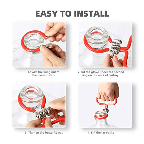 AIEVE Carboy Handle, 2 Pack Heavy Duty Carboy Handle Carboy Holder