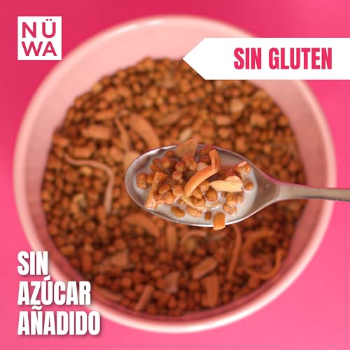 NÜWA 2MixPack Cereal Keto- Cereal con delicioso sabor a cacao o canela, almendras, coco y cacahuate - Alto en proteína y fibra - Sin azúcar añadida - Vegano - Ingredientes naturales y sin gluten