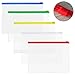 baotongle 50 PCS Clear Color Zip up PVC A5 Paper Document File Bill Zipper Bag Pencil Pouch