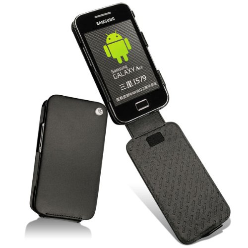 Lederschutzhülle Samsung GT-S5830 Galaxy Ace - Perpétuelle - Noir