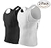 ConcealmentClothes Men’s Compression Undercover- Concealed Carry Holster Tank Top Shirt - 2 Pack- White and Black - Medium