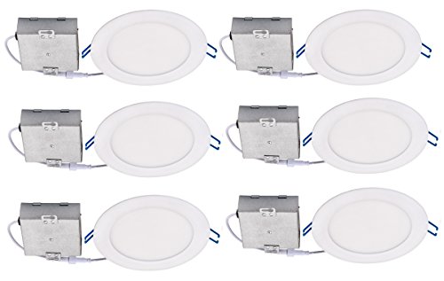 Topaz Lighting (Pack of 6) 77233 Slim 6″ Dimmable Recessed Ceiling Downlight, 3000K, White, Easy to Install, Save Time and Money, Energy Efficient LED Lighting
