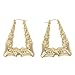 GemGem Jewelry Gold Tone Triangle Hollow Casting Hip Hop Statement Bamboo Pincatch Earrings for women (2 inches, Gold Tone)