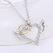 Luvalti Angel Wings Heart Pendant Necklace - Romantic Angel Necklace for Women