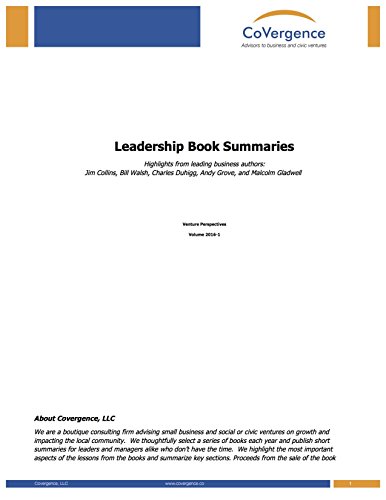 Leadership Book Summaries: Highlights from leading business authors: Jim Collins, Bill Walsh, Charles Duhigg, Andy Grove, and Malcolm Gladwell (Venture Perspectives 2016)