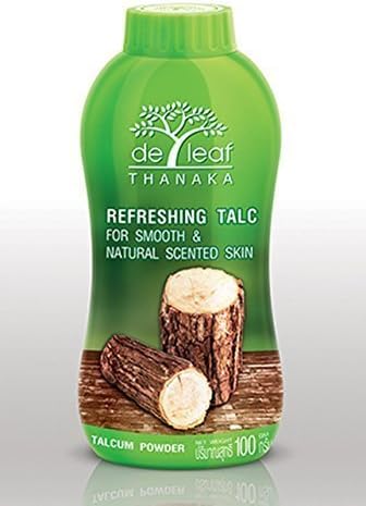 Amazing Powder!!! Create a Key to Unlock the Natural Beauty in Women's Skin Deleaf Thanaka Talcum Powder for Smooth & Natural Scented Skin 100g by Thanaka