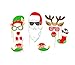 31PCS Christmas Xmas Santa Party Card Masks Photo Booth Props Mustache Supplies