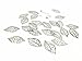 YYaaloa 50pcs 20x35mm Leaf Charms Pendant for Crafting Jewelry Making Accessory (50pcs White)