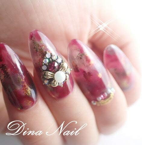 Dinaネイル ジェルネイルボルドーニュアンス ベリーショートs ネイルチップ 安い 番