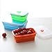 Silicone Collapsible Food Storage Containers - Foldable Bento Lunch Boxes with BPA Free Airtight Plastic Lids,Set of 6 (4)