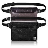 Waterproof Pouch with Waist Strap (2 Pack) | Best Way to Keep Your Phone and Valuables Safe and Dry | Perfect for Boating Swimming Snorkeling Kayaking Beach Pool Water Parks