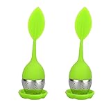 Zicome Silicone Tea Infuser with Drip Tray, Set of 2, Green