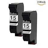 Valuetoner Remanufactured Ink Cartridge Replacement for HP 15 C6653BN C6615DN (2 Black) Compatible for HP Deskjet 810 812 825 840 841 842 843 845 HP Fax 1230 HP Officejet V40 5110 HP PSC 500 750 950