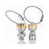 Maycom Little King & Little Queen Couple Keychain Creative Fashion Key Chain Ring Keyring Keyfob