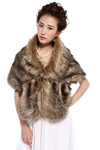 Hailiestudio brown sleeveless faux fur bride bridesmaid…