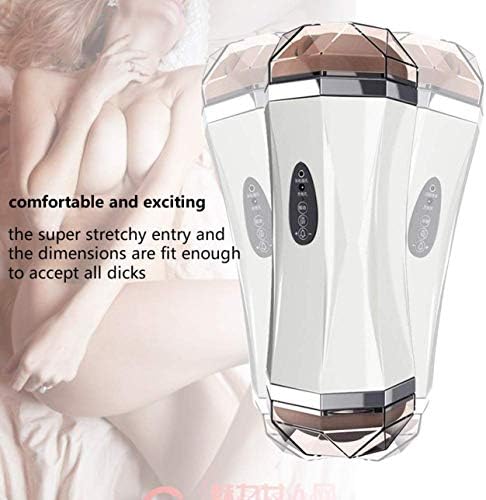 Tijtr- Mǎssǎger Relǎxlǎtion White T-Shirt 8 Frequency Vǐbrǎtiǒn Six Toys Men Deep Throat Oral Cup Sucking Endless Pleasure Blow-Job Voice Interactive Toys Headphone Mode Couple Gift