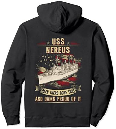 Unisex USS Nereus (AS-17) Pullover Hoodie 2XL Black