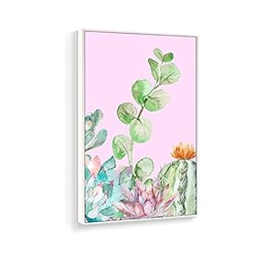 Framed Canvas Home Artwork Decoration Succulent Plant Canvas Wall Art for Living Room, Bedroom - 16x24 inches