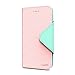 iPhone 6S Plus Case, Cellto PU Leather Wallet Cover Stand and Reversible Magnetic Flap [Lifetime Warranty] Flip Cover for iPhone 6 Plus (2014) / 6S Plus (2015) - Baby Pink/Mint