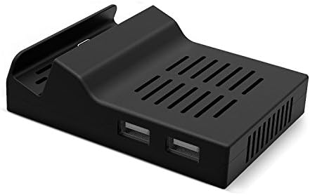 MYRIANN Portable Replacement Dock With Electronic Chip for Nintendo Switch(Black-With Chip)