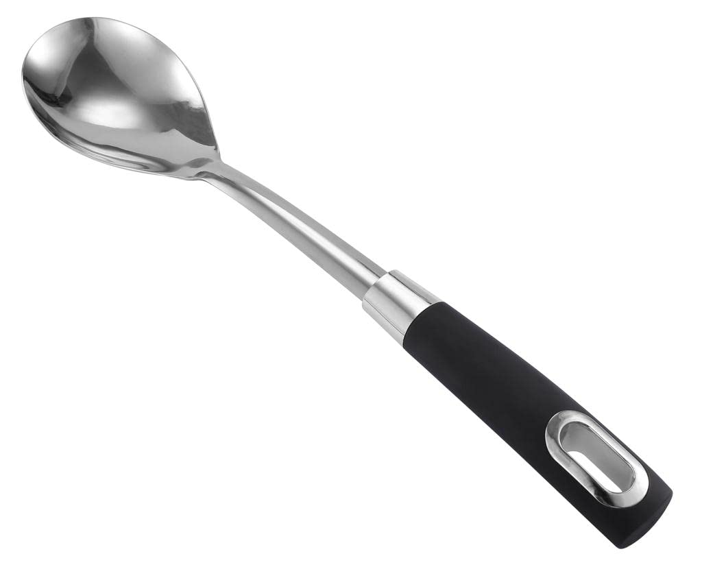 Royal Cuisine Stainless Steel Cooking Spoon with Soft Grip Handle