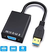 USB 3.0 to VGA Adapter, Ablewe USB 3.0/2.0 to VGA 1080P Adapter (Male to Female), Multi Monitor E...