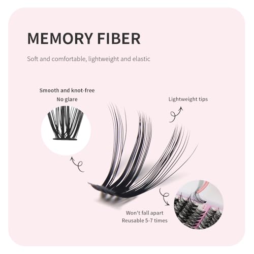 ANNAFRIS False Eyelashes 30D+40D+50D Eyelashes Hair to Hair 0.07mm D Curl 10-18mm Cluster Lashes Natural DIY Eyelashes(30D+40D+50D)